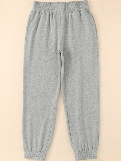 Elastic Waist Jogger Pants in Charcoal Gray