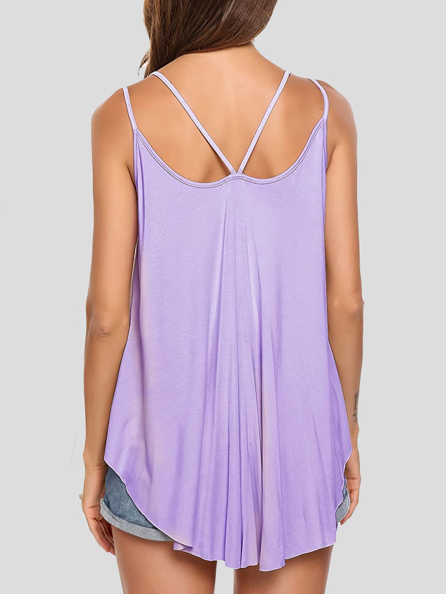 Tank Tops - Elegant Double Sling Big Swing Women's Vest - MsDressly