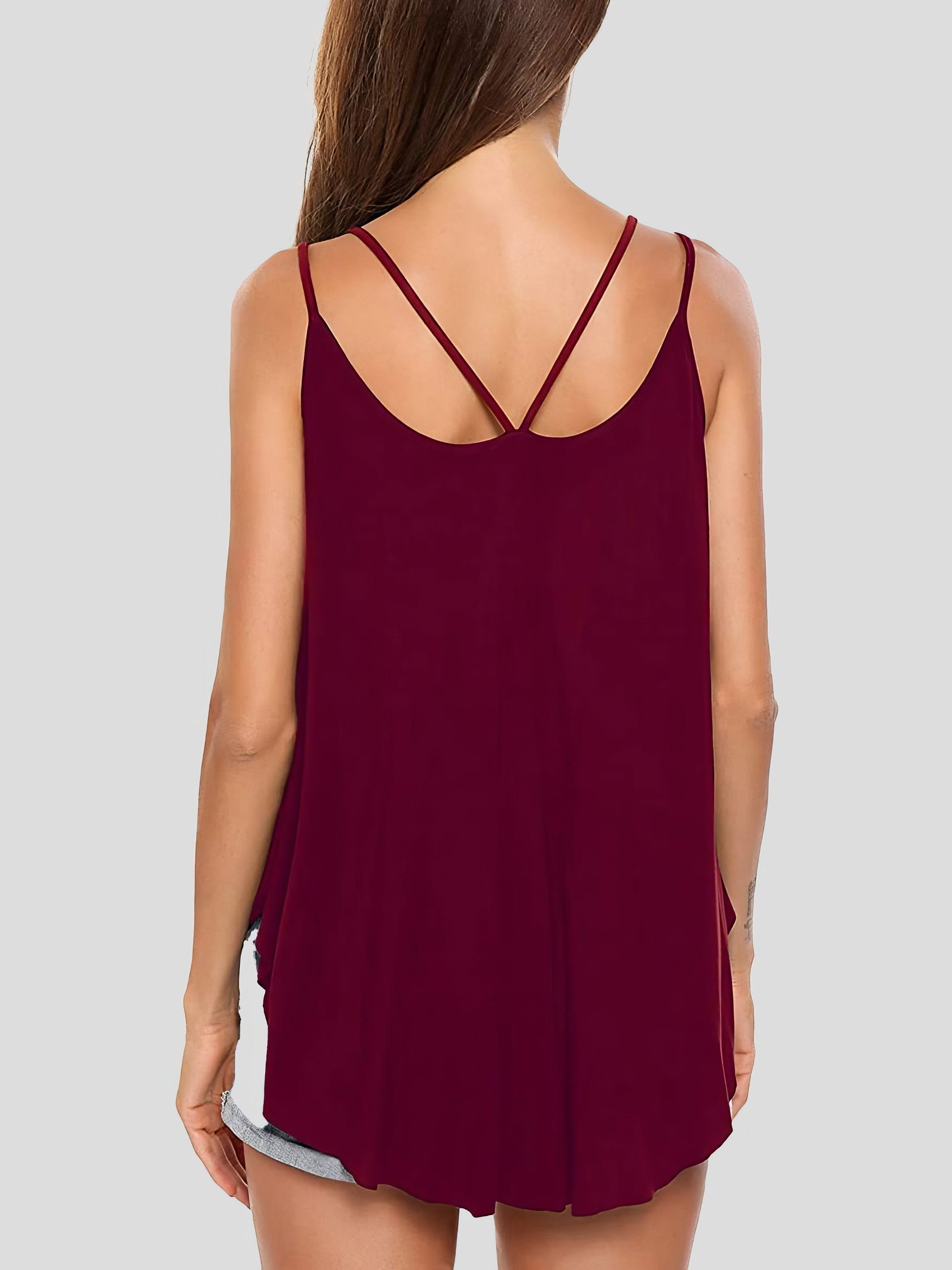 Tank Tops - Elegant Double Sling Big Swing Women's Vest - MsDressly