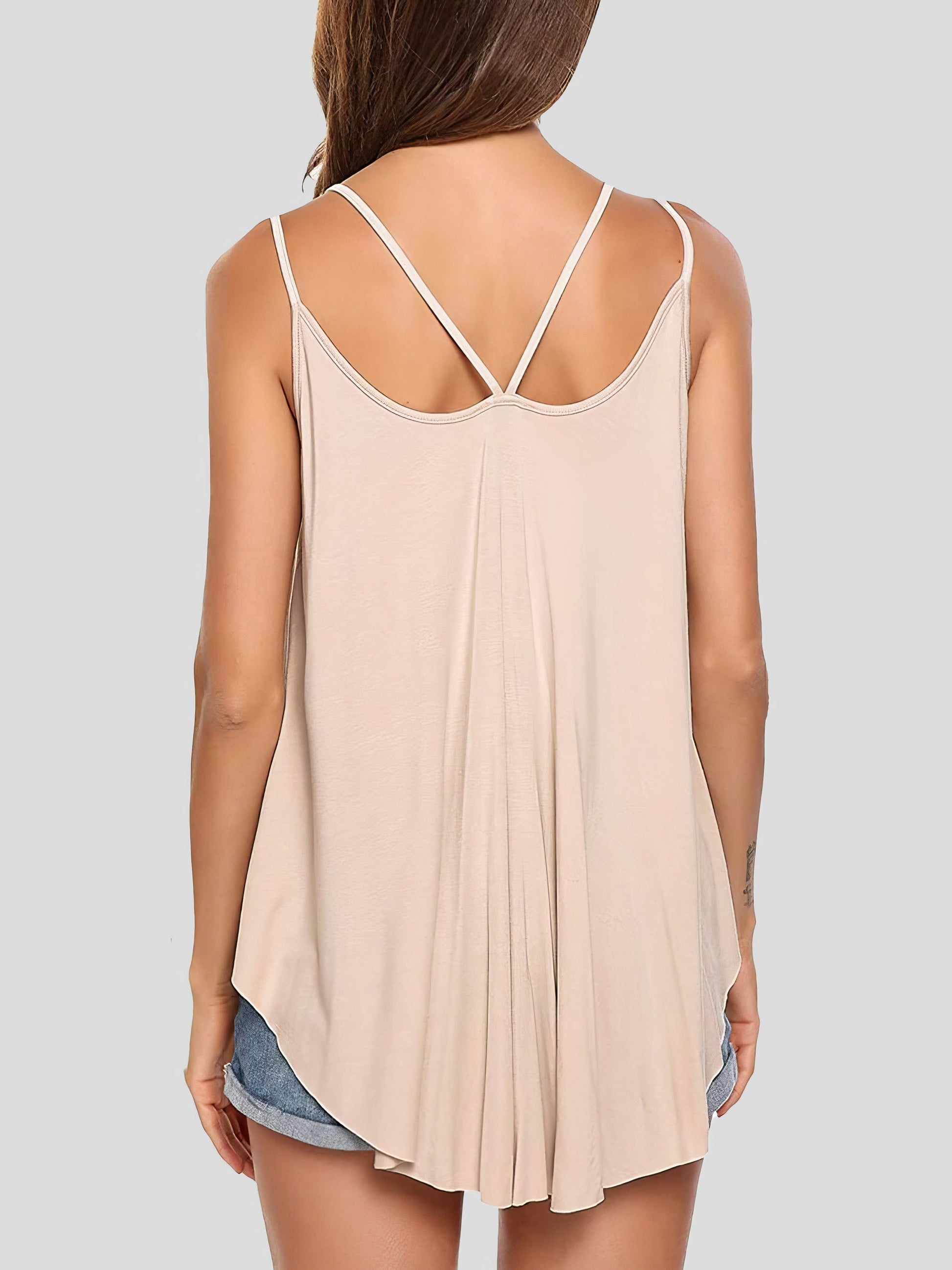 Tank Tops - Elegant Double Sling Big Swing Women's Vest - MsDressly