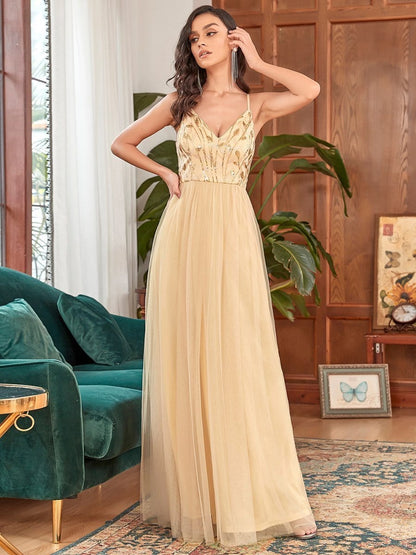 Elegant Full-Length A-line Evening Dress