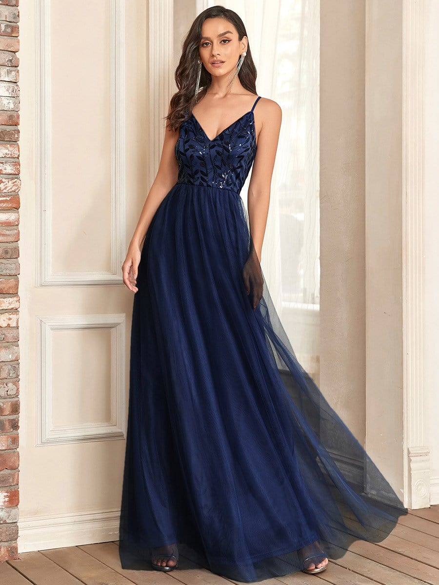 Elegant Full-Length A-line Evening Dress