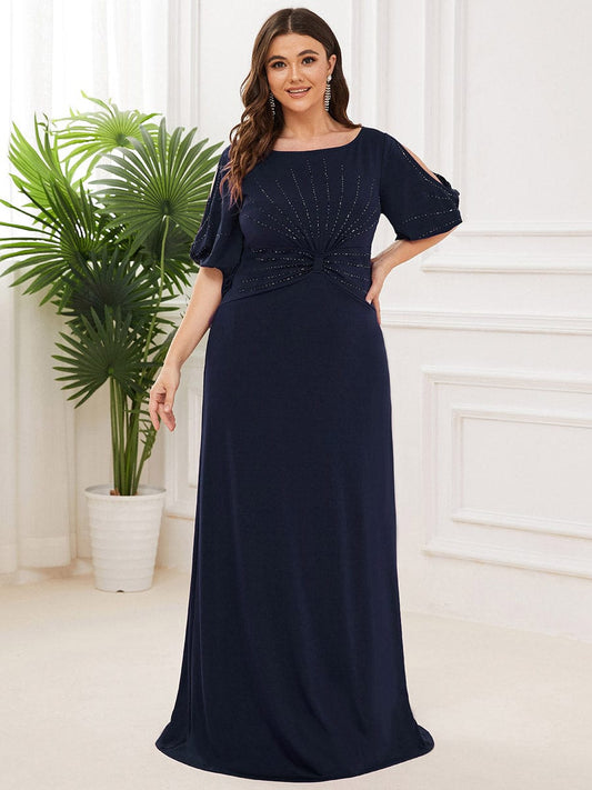 Elegant Plus Size Sparkling Bodycon Maxi Mermaid Evening Gown