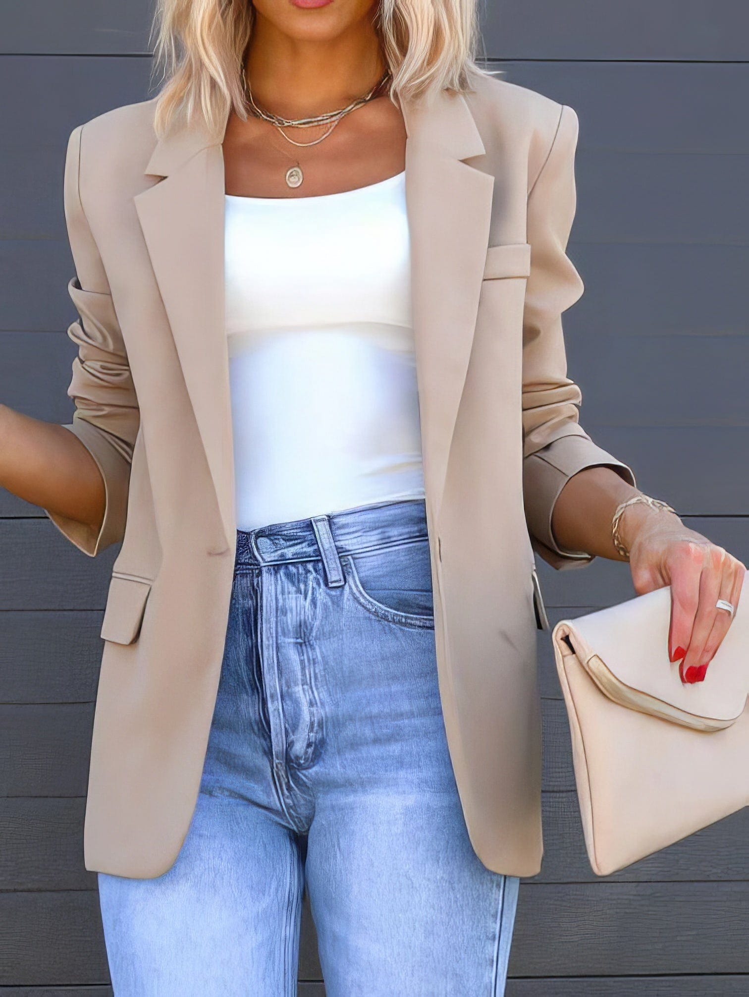 Elevated Casual Lapel Slit Pocket Blazer