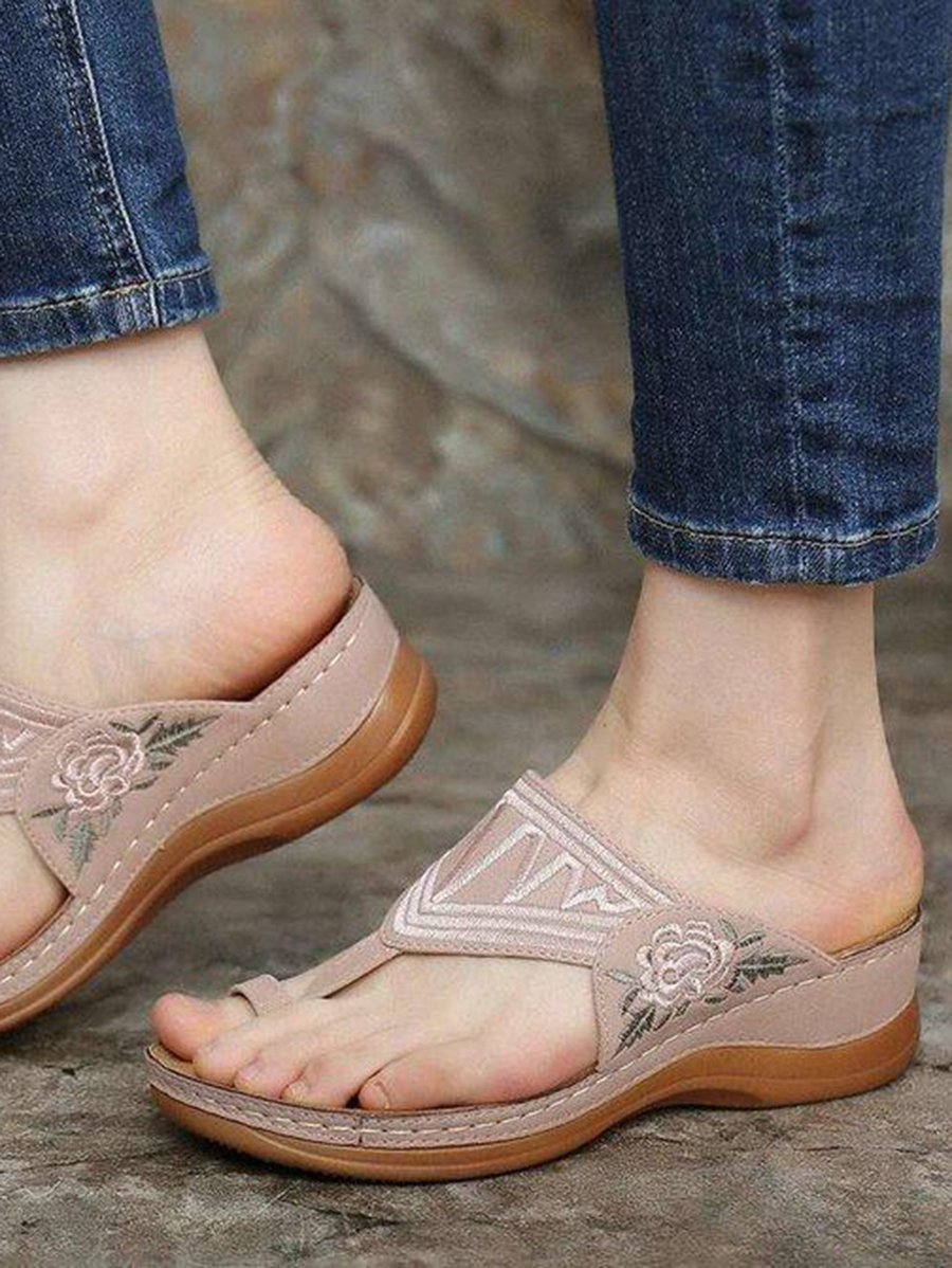 Embroidery Orthopedic Comfy Flip Flop Sandals - LuckyFash™