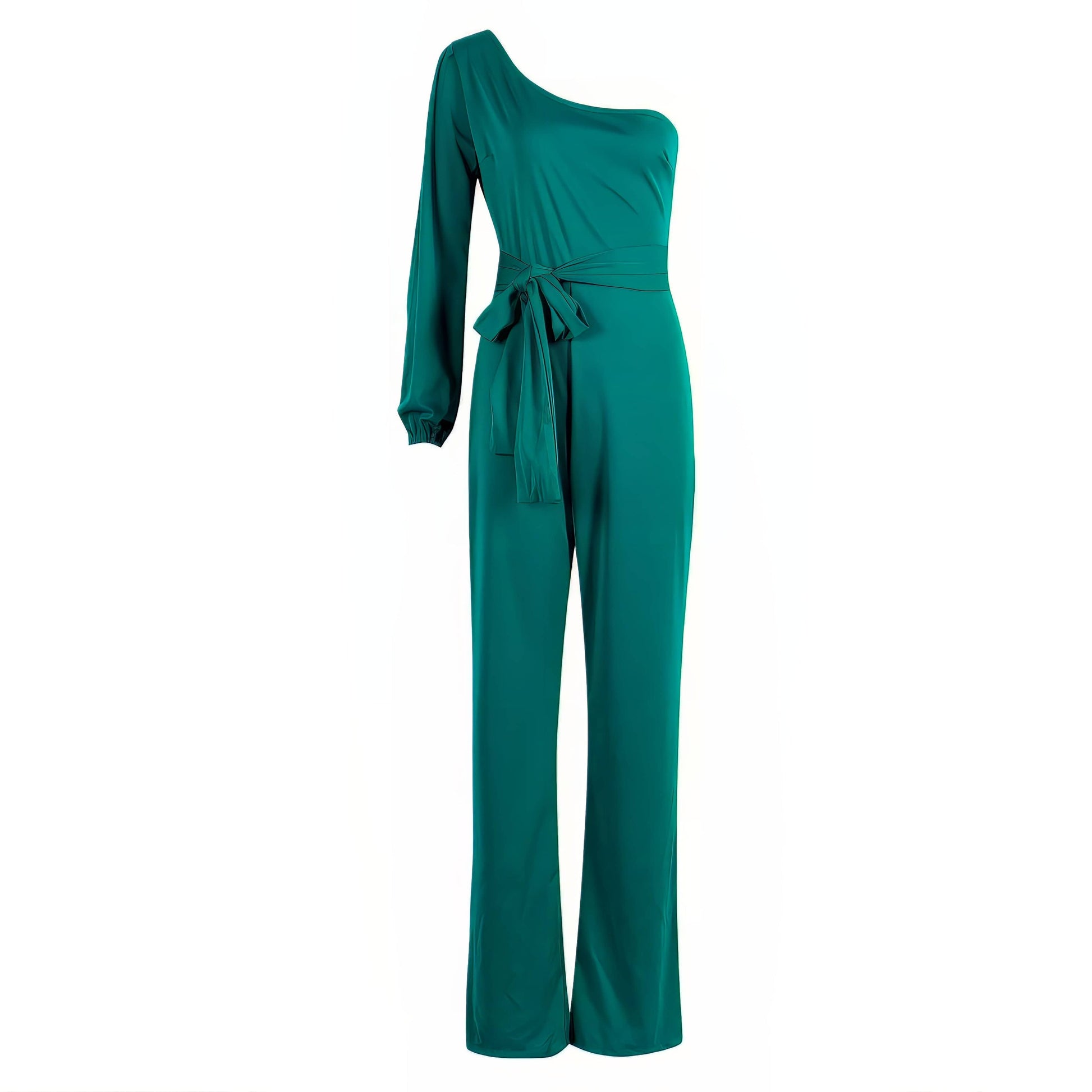 Enticing Slim High Waist One Shoulder Jumpsuit