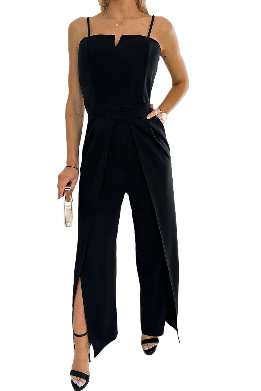 Enticing Slim High Waist One Shoulder Jumpsuit