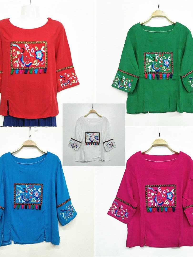 Ethnic Style Floral Pattern Loose Tee - LuckyFash™