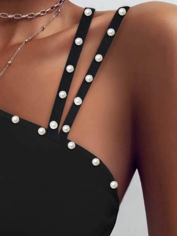 Fashion Pearl Strapless  Sling Vest