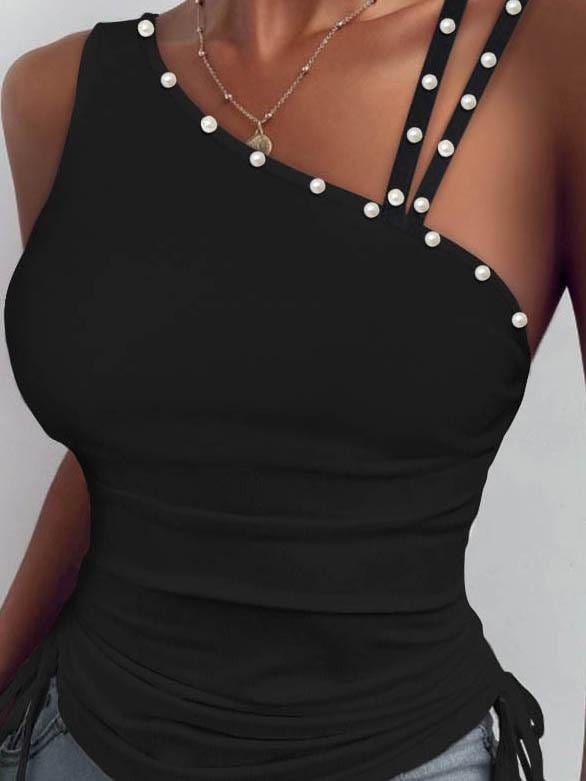 Fashion Pearl Strapless  Sling Vest