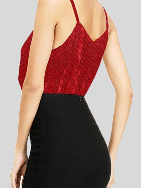 Fashion Sequined V-neck Sleeveless Vest