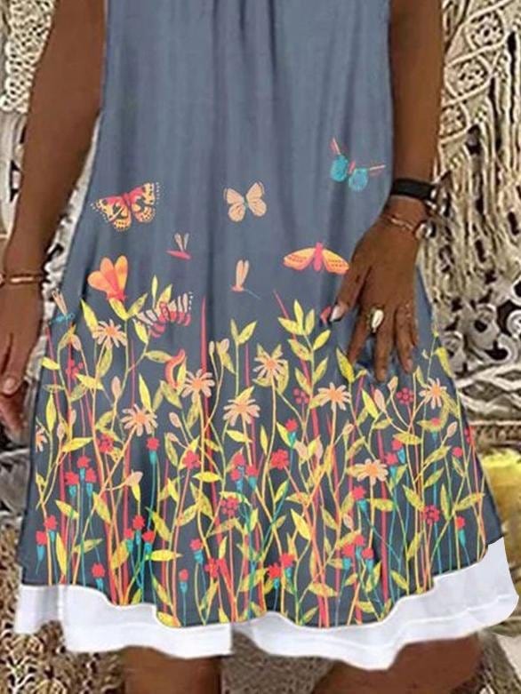 Fashion Sunflower Print Casual Dress