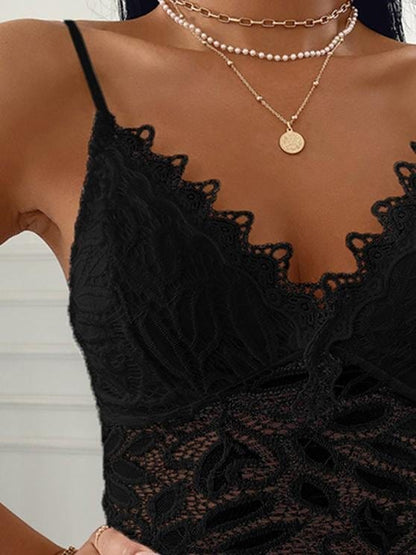 Fashion V-neck Lace Sling Sleeveless Vest