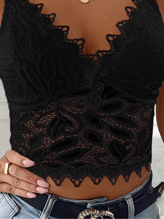 Fashion V-neck Lace Sling Sleeveless Vest