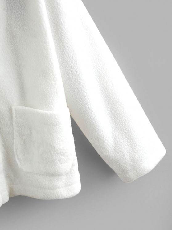 Faux Fur Pocket Button Up Coat temp2021202410 White / One-size
