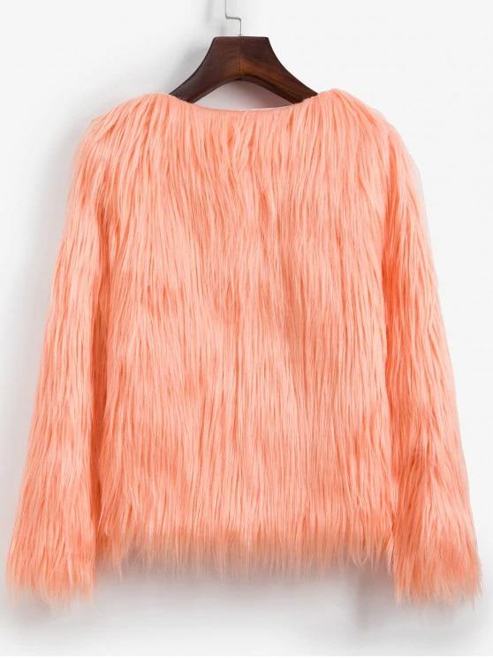 Faux Fur Shaggy Style Plush Fluffy Coat for Women