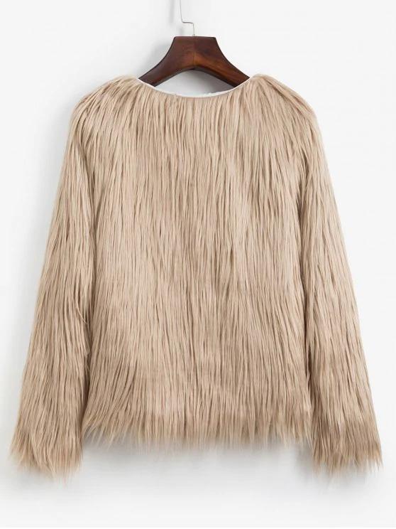 Faux Fur Shaggy Style Plush Fluffy Coat for Women