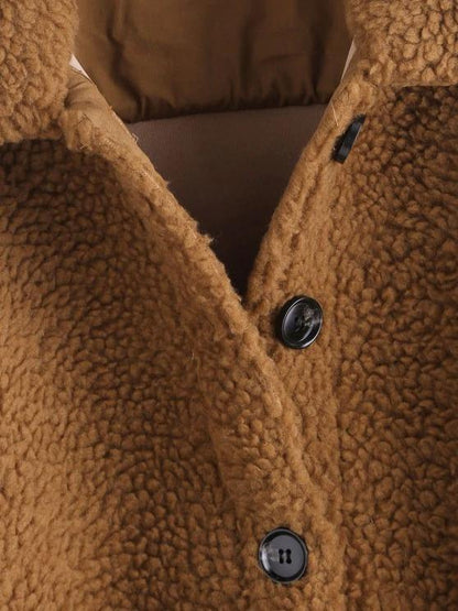 Faux Shearling Belted Pocket Teddy Jacket