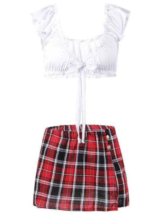 Female Plaid Skirt Underwear LIN210112002Sred Red / S