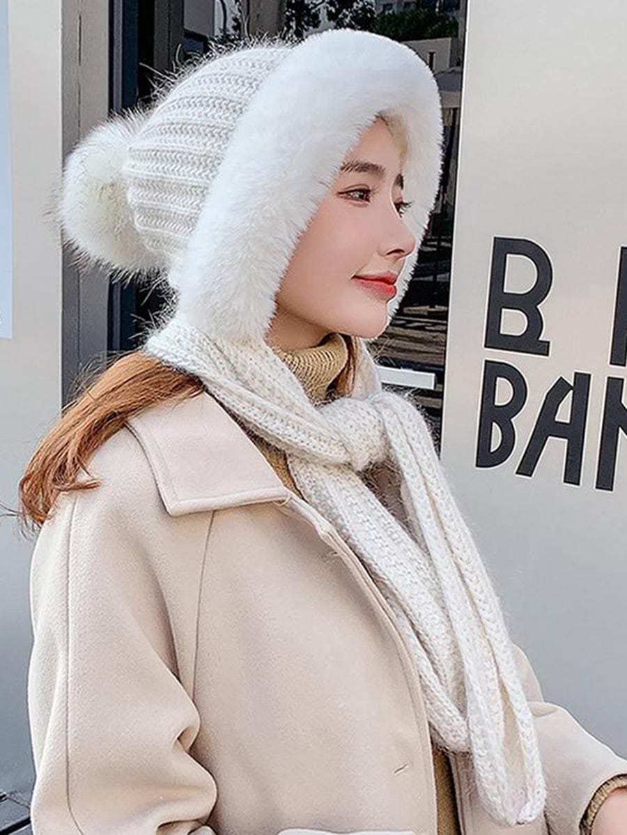 Female Sweet Conjoined Hat for Women BOD210114013Whi White
