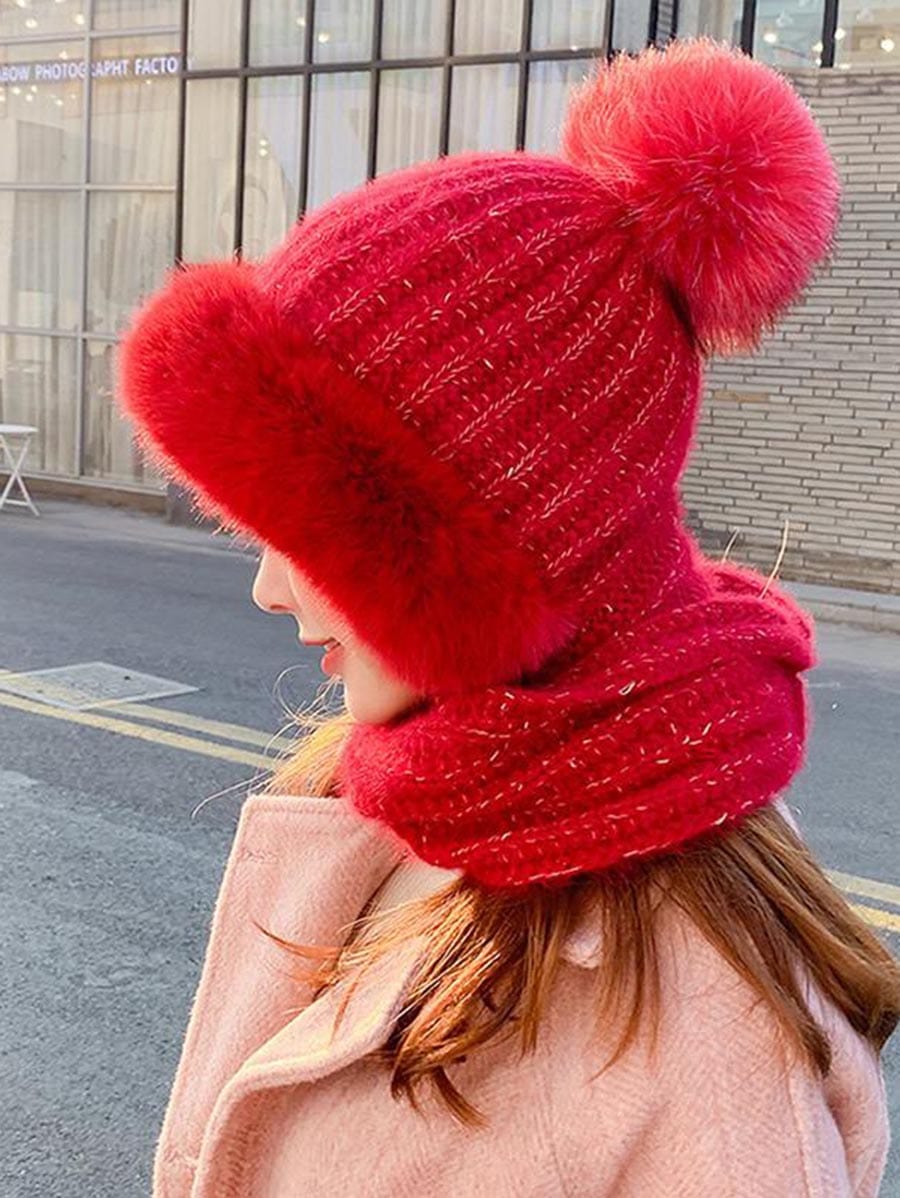 Female Sweet Conjoined Hat for Women BOD210114013Red Red