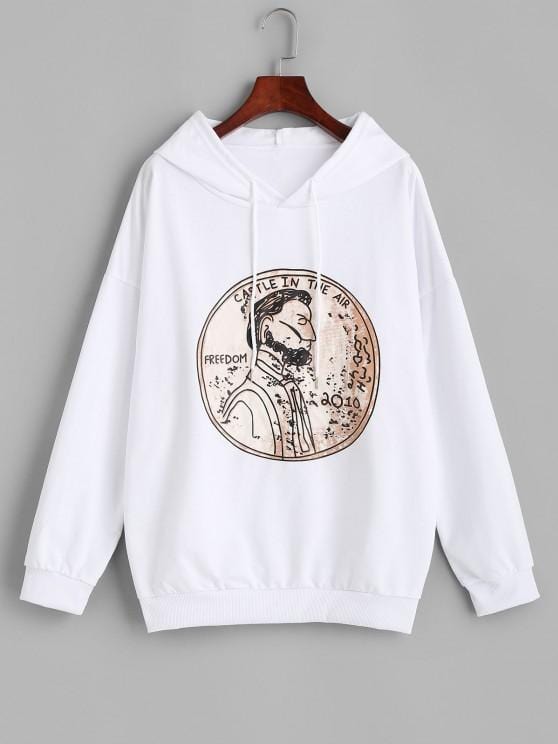 Figure Freedom Graphic Oversize Hoodie SWE210309166WHIM White / M