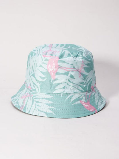 Flamingo Print Bucket Hat for Women BUC210302165GRE Green