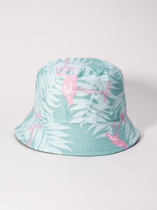 Flamingo Print Bucket Hat for Women BUC210302165GRE Green