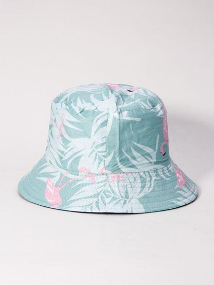 Flamingo Print Bucket Hat for Women BUC210302165GRE Green