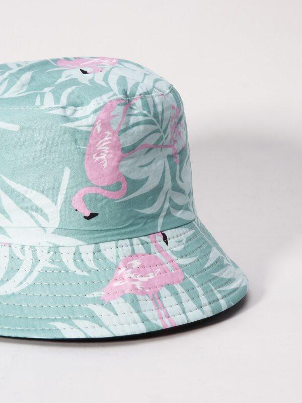 Flamingo Print Bucket Hat for Women BUC210302165GRE Green