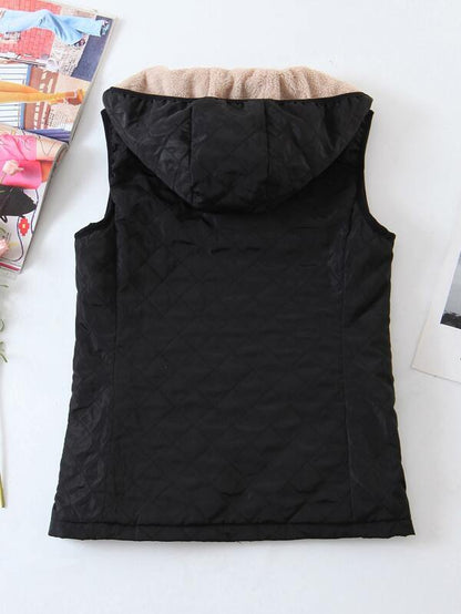 Flannel Lined Hooded Quilted Gilet