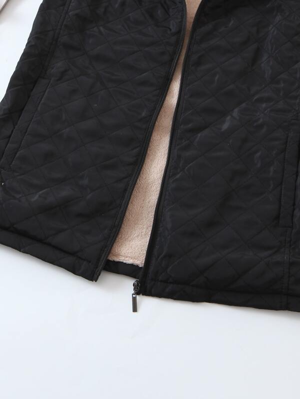 Flannel Lined Hooded Quilted Gilet