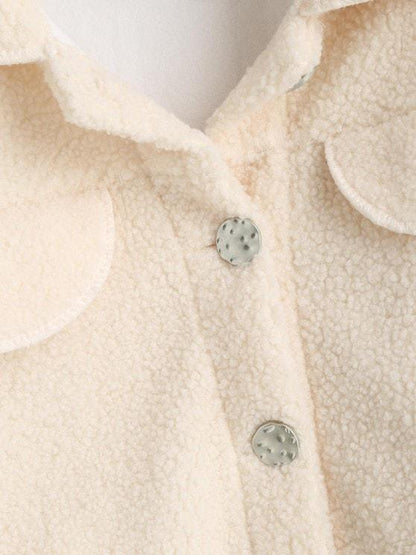 Flap Detail Pocket Teddy Coat