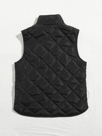 Flap Pocket Quilted Vest Jacket