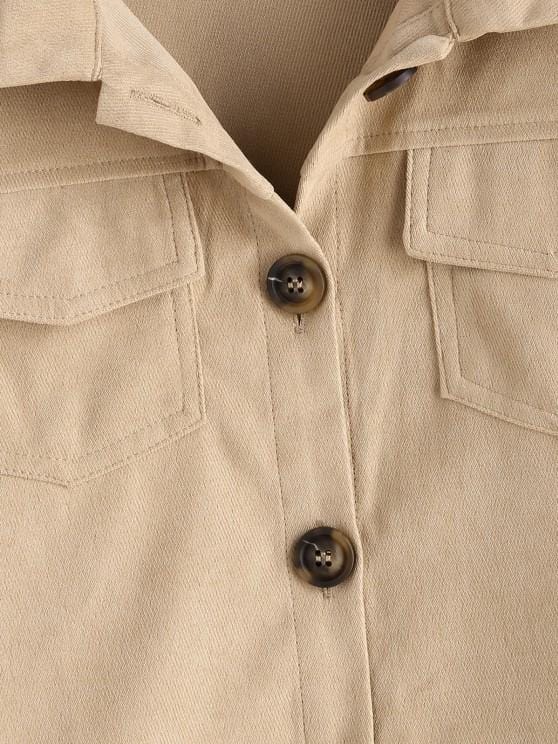 Flap Pockets Button Up Cargo Shacket JAC210311138LICOFXL Light Coffee / XL