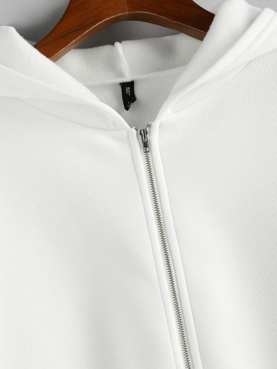 Fleece Lined Drop Shoulder Hooded Zip Coat