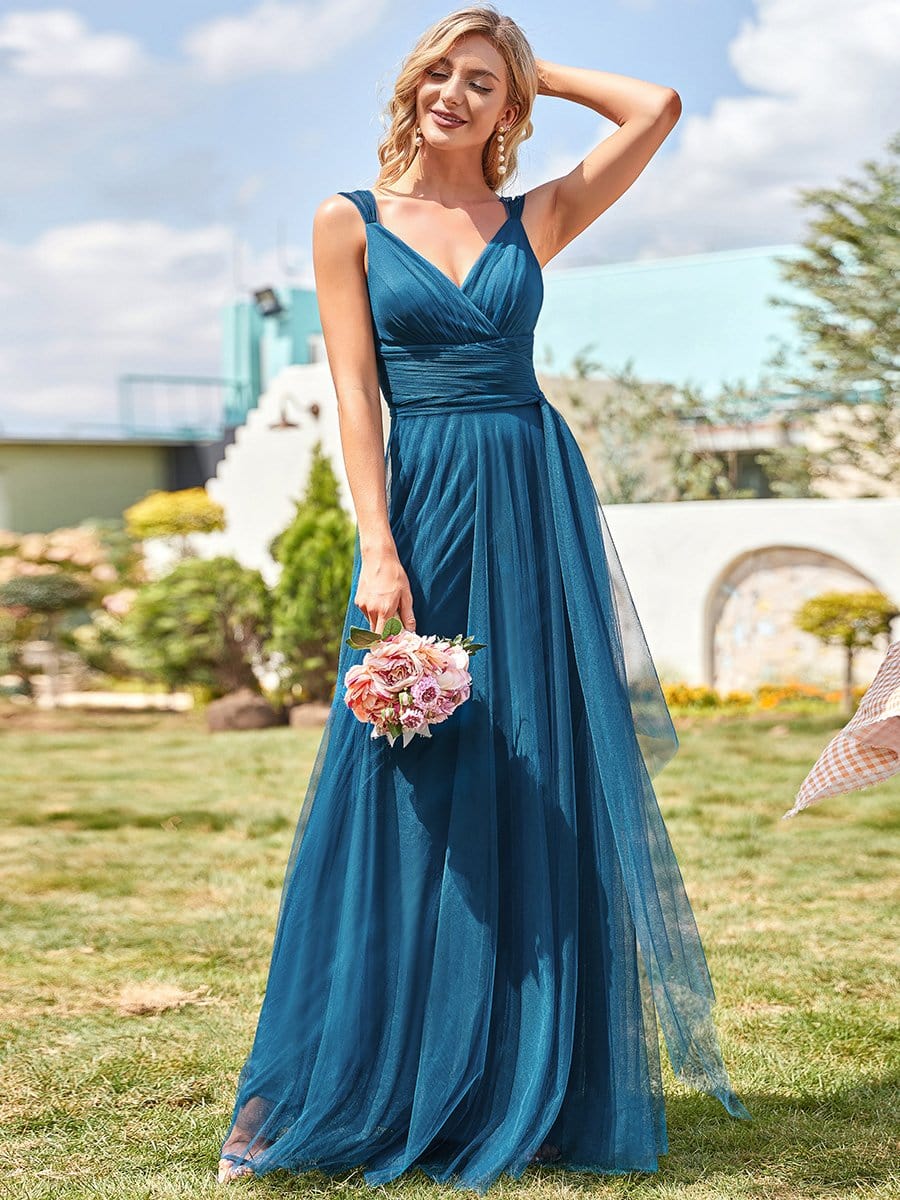 Floor Length Sleeveless Wholesale Maxi Bridesmaid Tulle Dresses