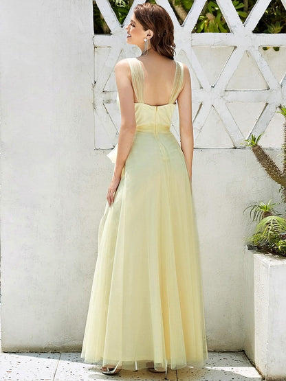 Floor Length Sleeveless Wholesale Maxi Bridesmaid Tulle Dresses