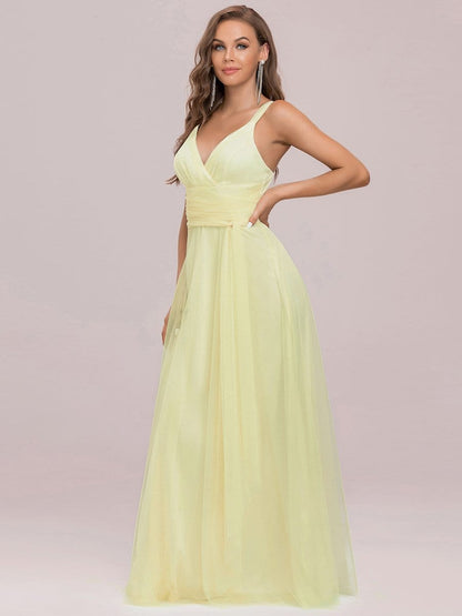 Floor Length Sleeveless Wholesale Maxi Bridesmaid Tulle Dresses