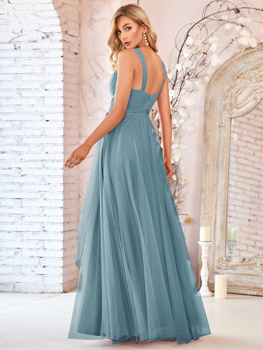 Floor Length Sleeveless Wholesale Tulle Bridesmaid Dresses