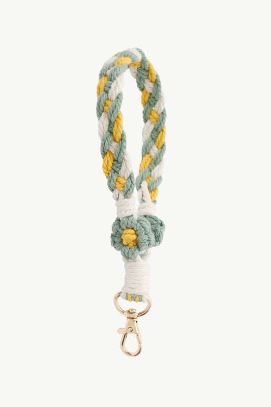 Floral Braided Wristlet Key Chain MS231013003924FOne Size Gum Leaf / One Size