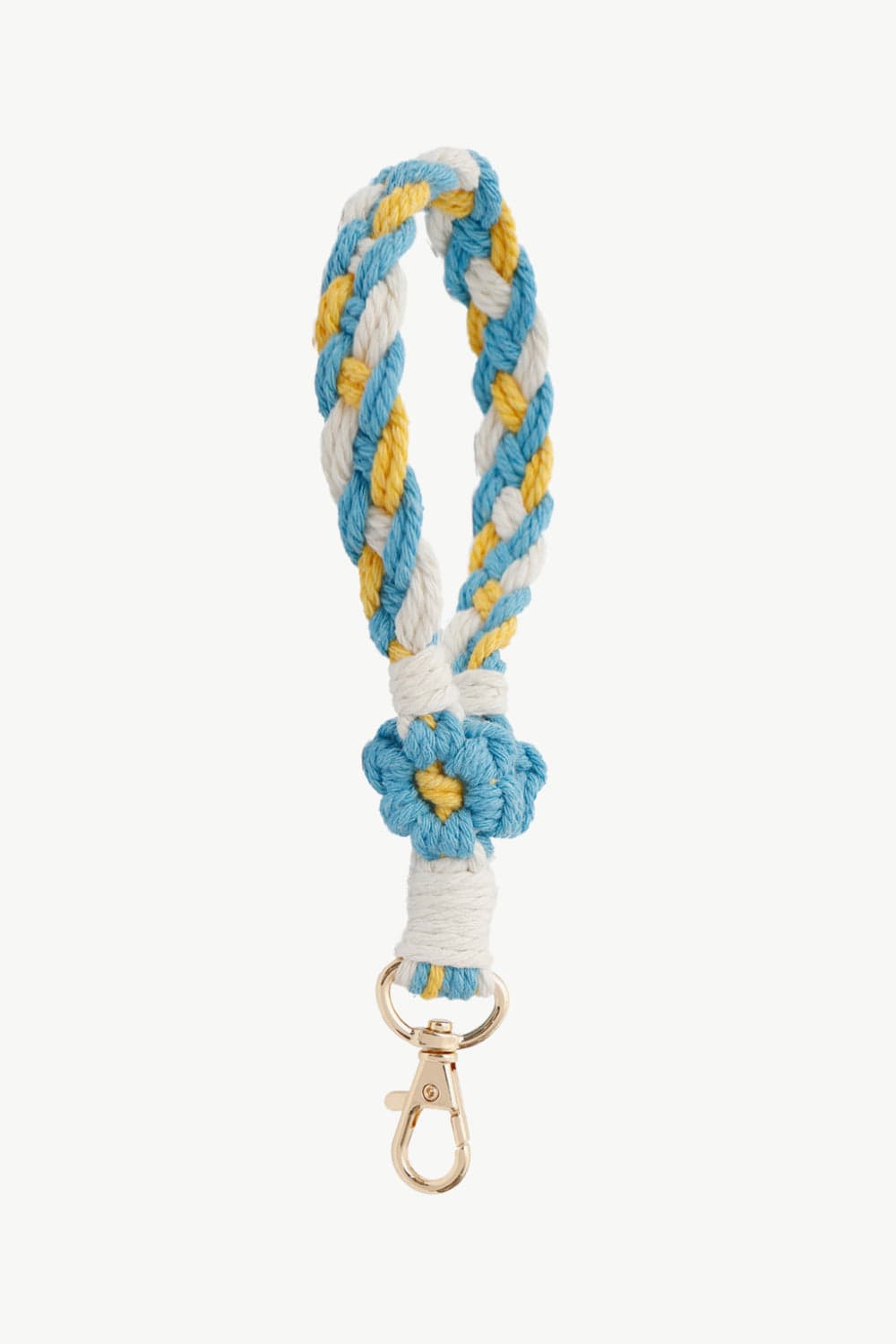 Floral Braided Wristlet Key Chain MS231013003925FOne Size Sky Blue / One Size