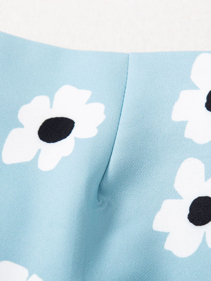 Floral Print Zip Back Skirt