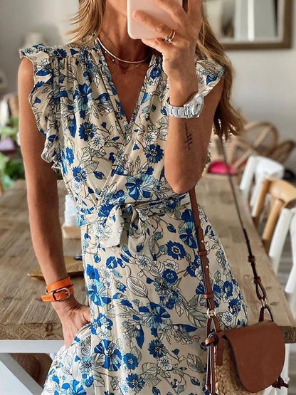 Floral Printed Bandage Maxi Dress