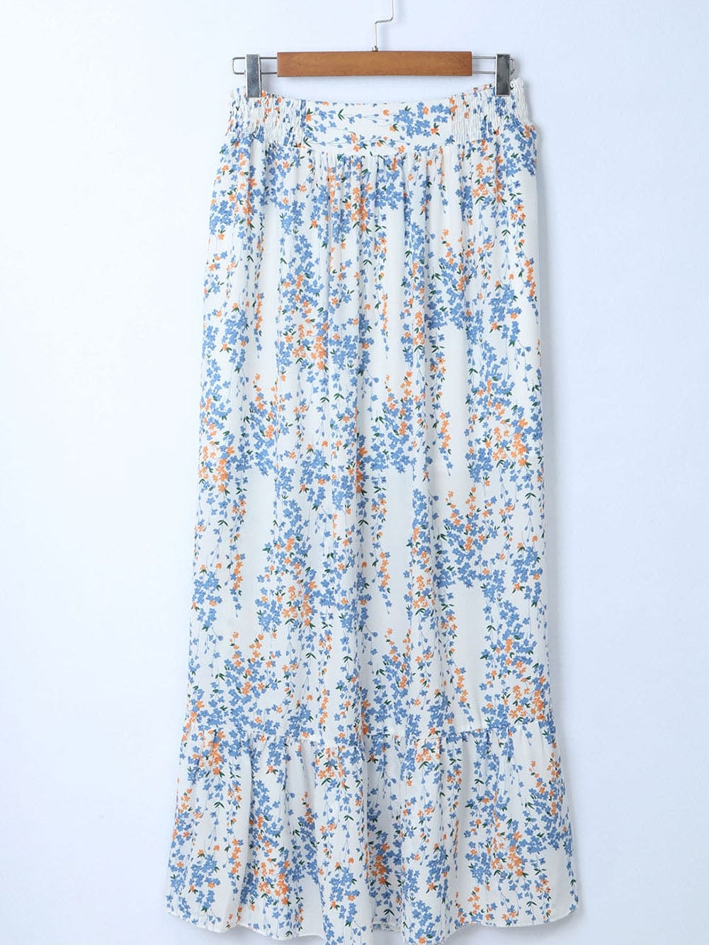 Floral White Bohemian Chic Two Piece Maxi Dress Set