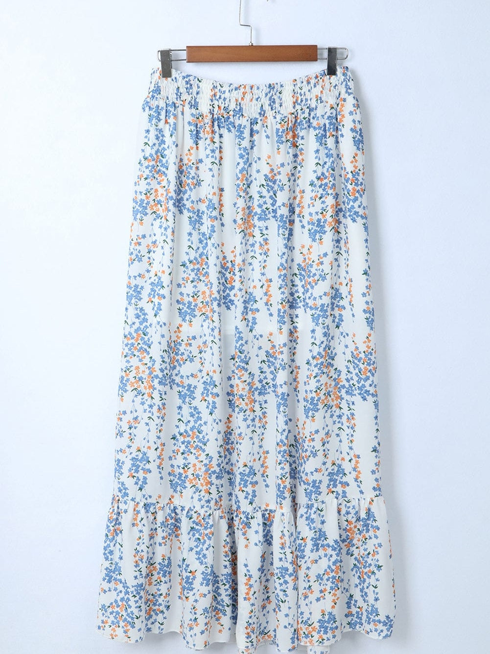 Floral White Bohemian Chic Two Piece Maxi Dress Set