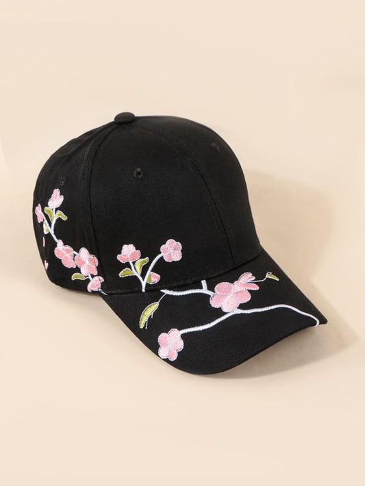 Flower Embroidery Baseball Cap for Women BAS210224133BLA Black