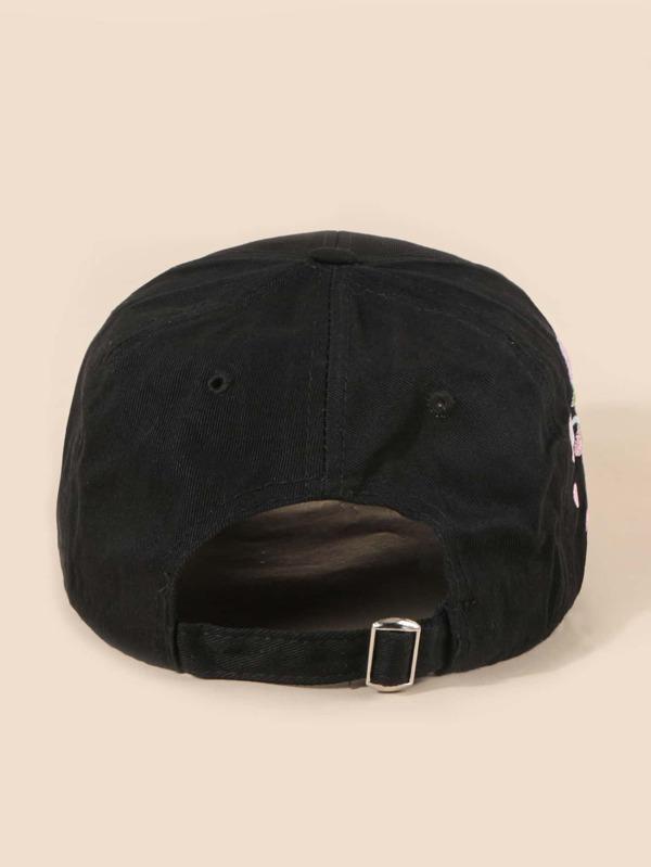 Flower Embroidery Baseball Cap for Women BAS210224133BLA Black