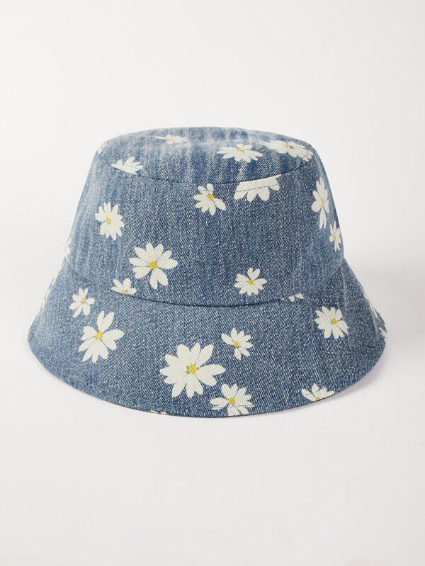 Flower Pattern Bucket Hat for Women BUC210302169BLU Blue