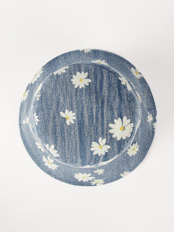 Flower Pattern Bucket Hat for Women BUC210302169BLU Blue